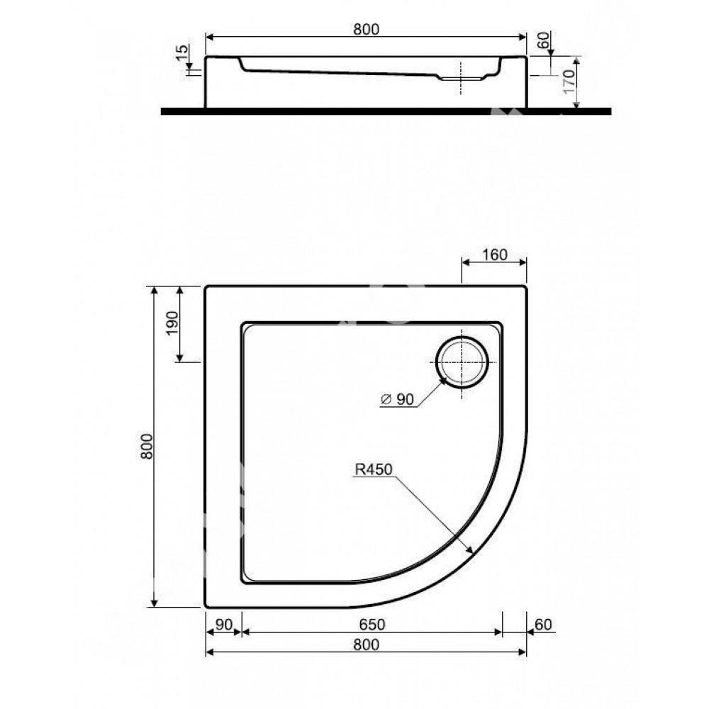 Kolo XBN0680 SIMPLO Поддон 80(полукр.)