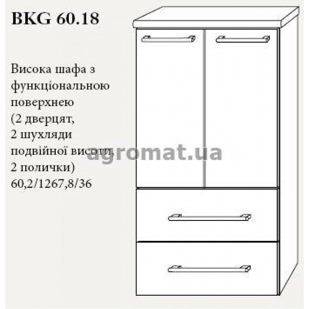 Мебель для ванной Gorenje 786285 AVON черн.-орех шкаф 60см и стол. (BKG 60.18)