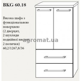 Мебель для ванной Gorenje 786285 AVON черн.-орех шкаф 60см и стол. (BKG 60.18)