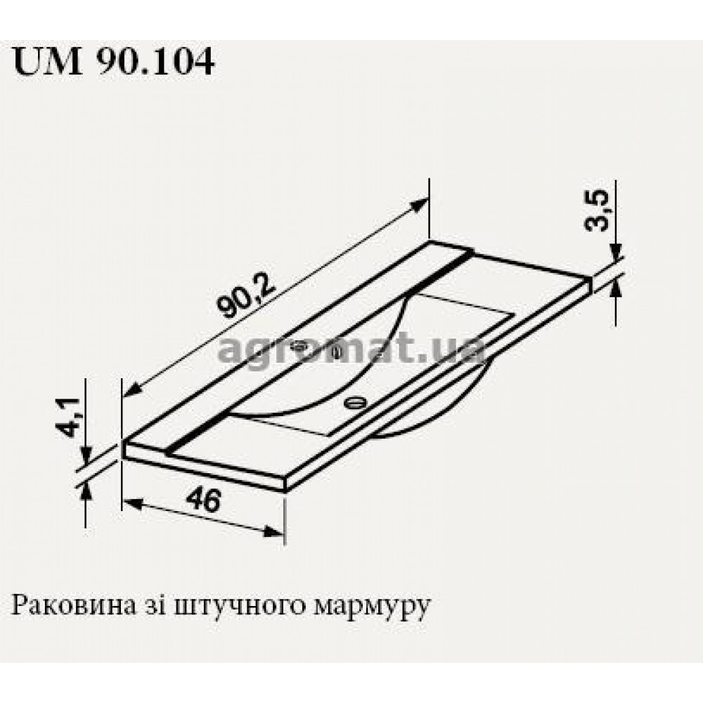 Раковины и ножки Gorenje 749964 AVON Раковина 90 см (UM 90.104)