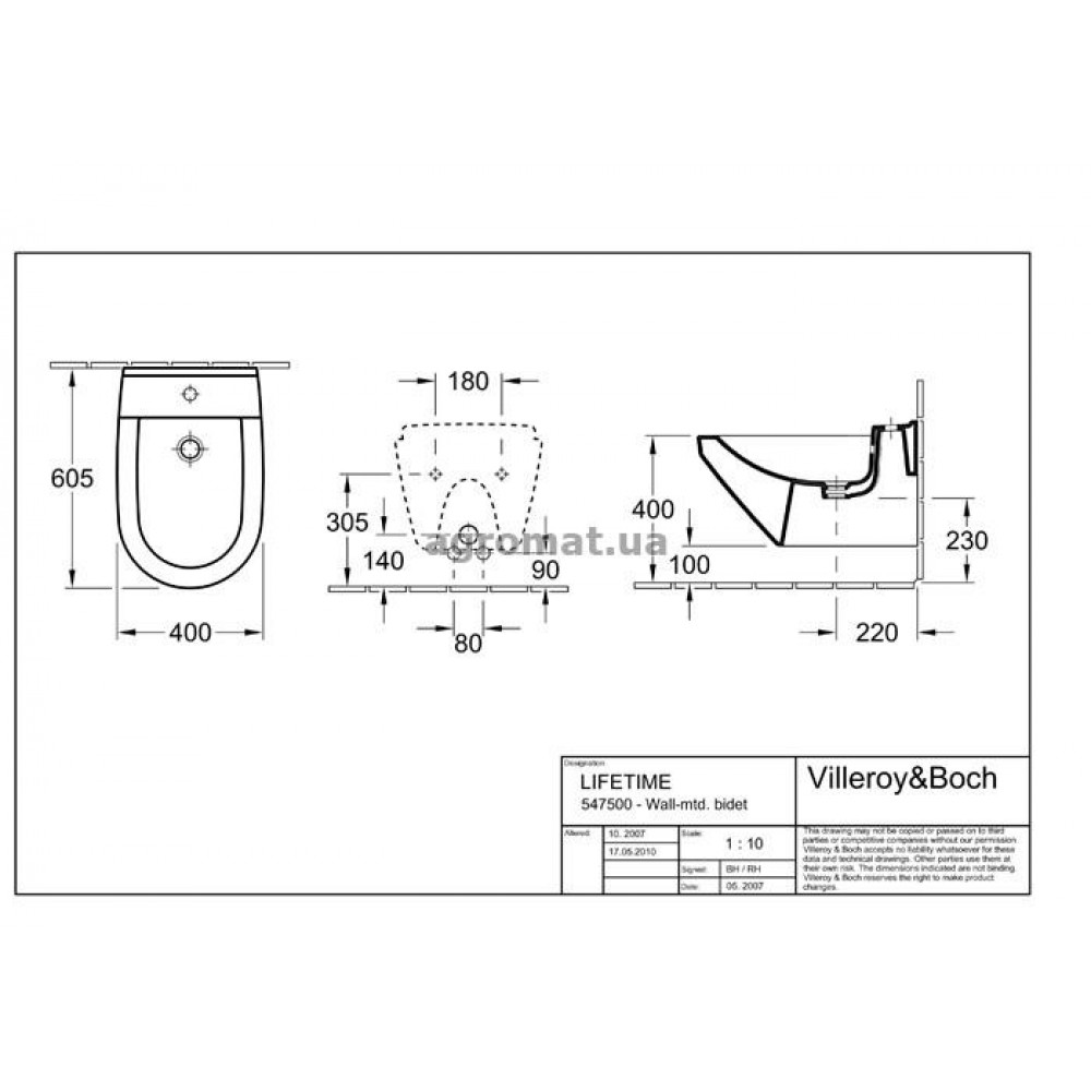 Villeroy&Boch 5475V001 LifeTime Биде