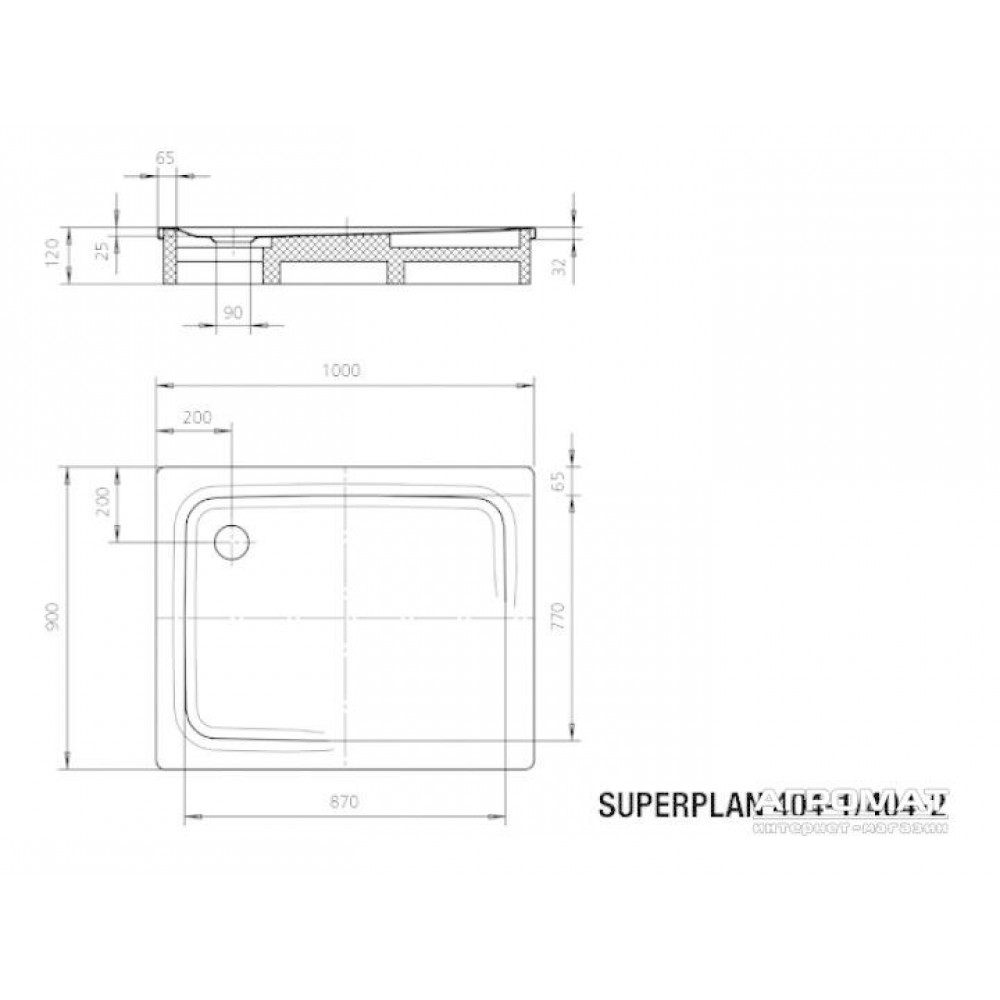 Поддон Kaldewei Superplan 430400010001 90x100 см