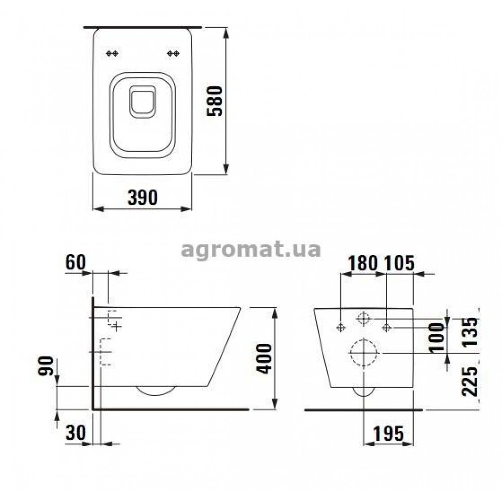 Laufen 20900 200 000 ALESSI DOT Унитаз подв.
