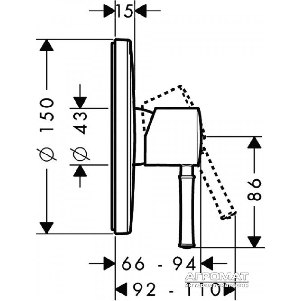 Наружная часть Hansgrohe Talis Classic 14165000