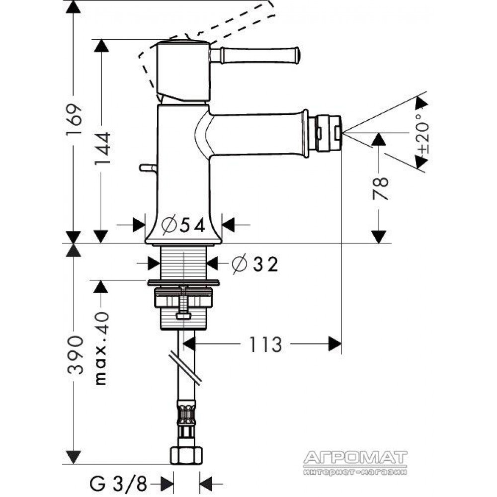 Смеситель для биде Hansgrohe Talis Classic 14120000