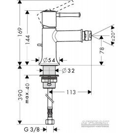 Смеситель для биде Hansgrohe Talis Classic 14120000