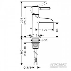 Смеситель для раковины Hansgrohe Talis Classic 14127000