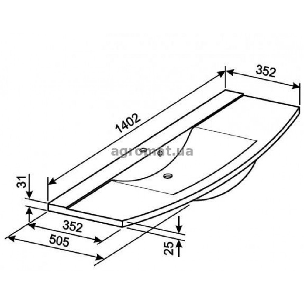 Раковины и ножки Gorenje 787018 OASIS Раковина 140см одинар.