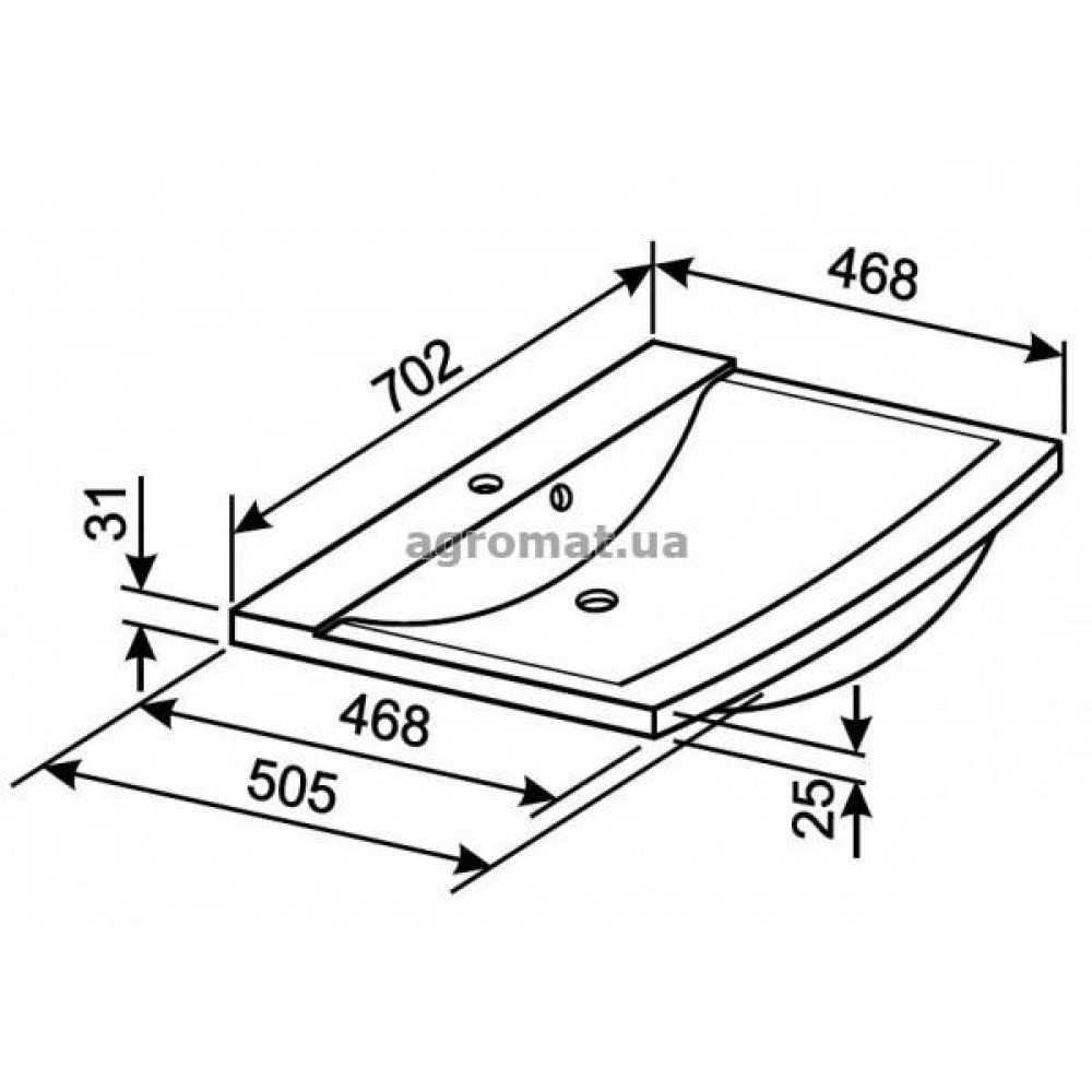 Раковины и ножки Gorenje 790230 OASIS Раковина 70см