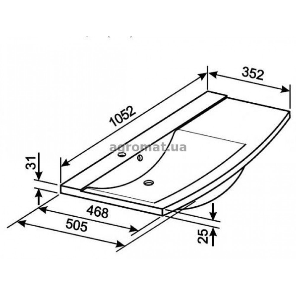 Раковины и ножки Gorenje 790232 OASIS Раковина 105см левая