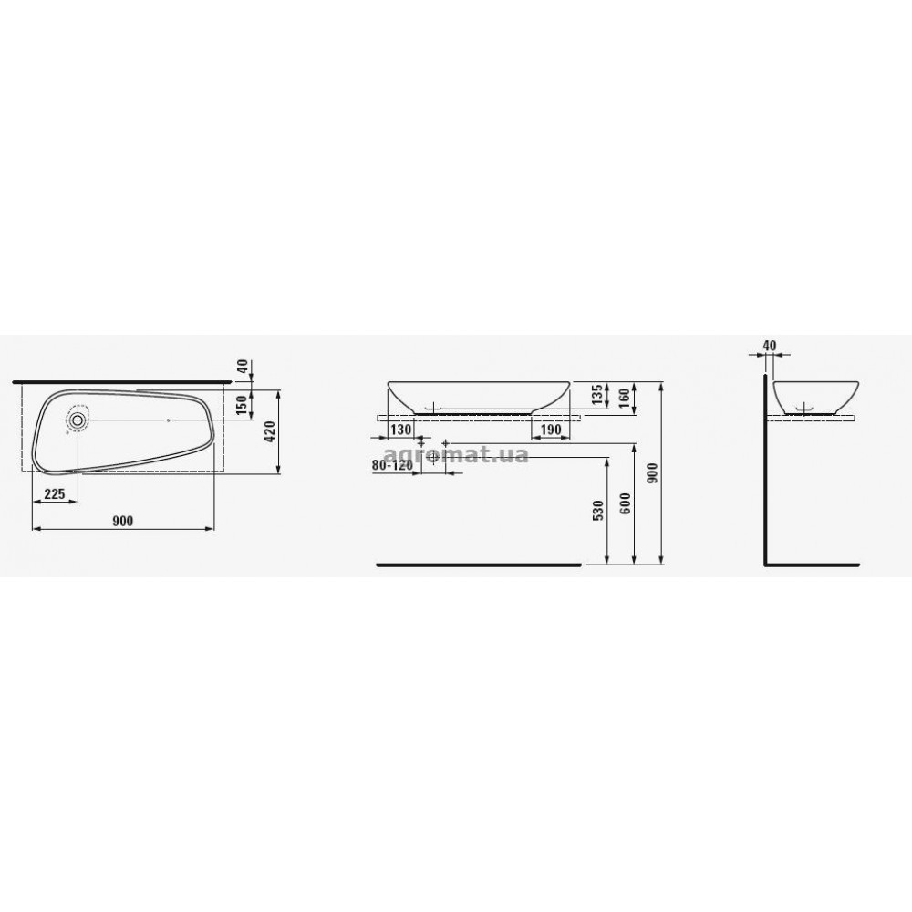 Раковины и ножки Laufen 6801 000 112 PALOMBA Раковина-90