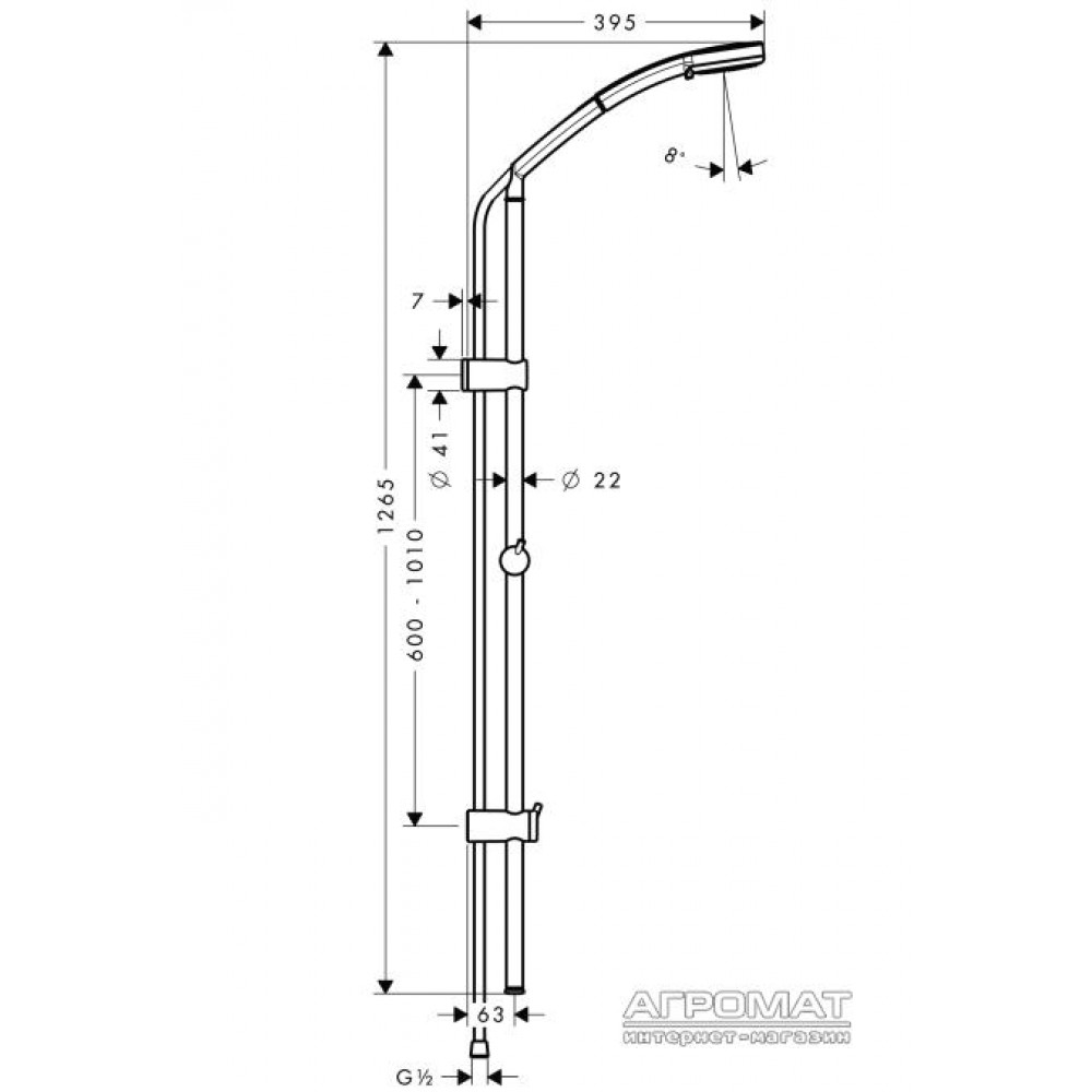 Душевой комплект Hansgrohe Croma 27791000 Multi/Unica'Reno Lift