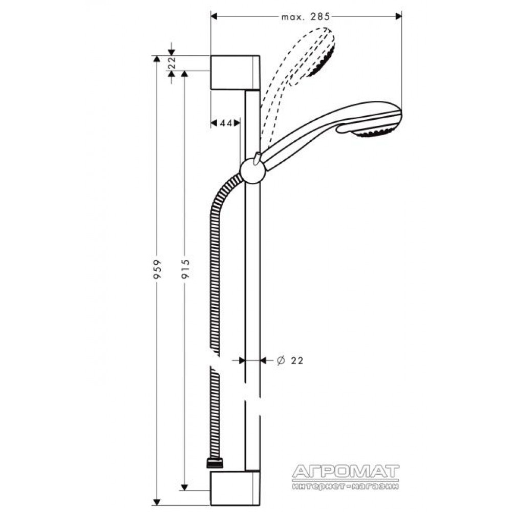 Душевой комплект Hansgrohe Crometta 27766000 85 Vario/Unica'