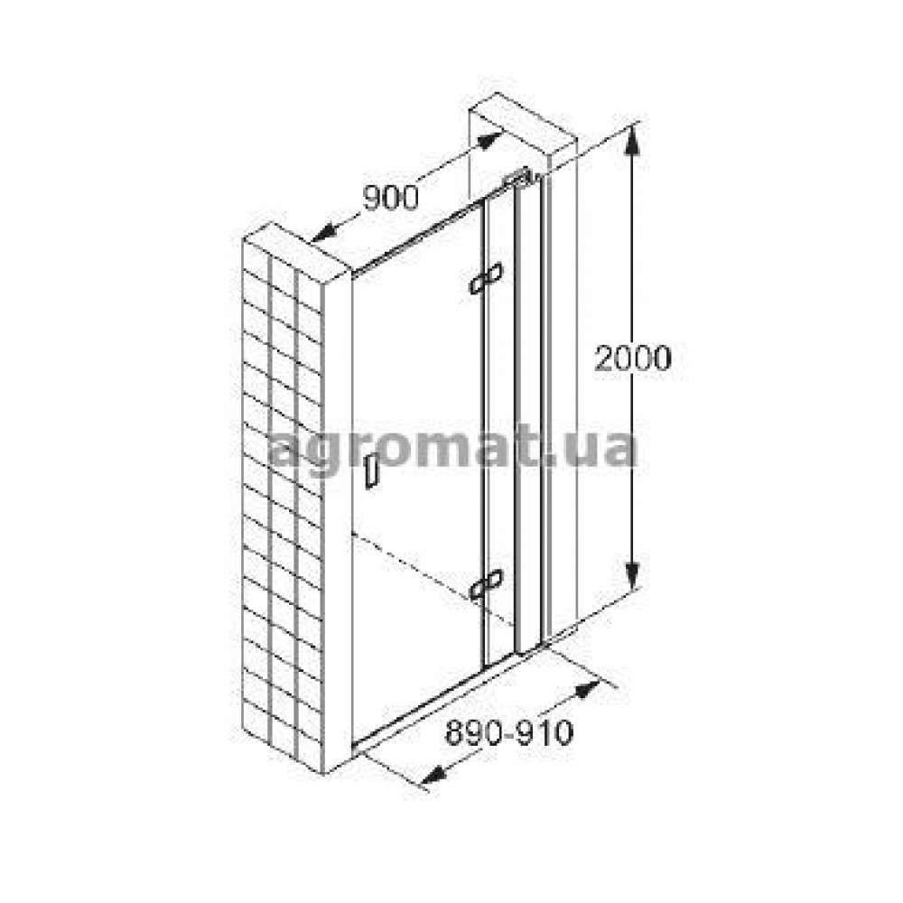 Душевая кабина Kludi 56T0999R ESPRIT Душові дверцята-90, прав.