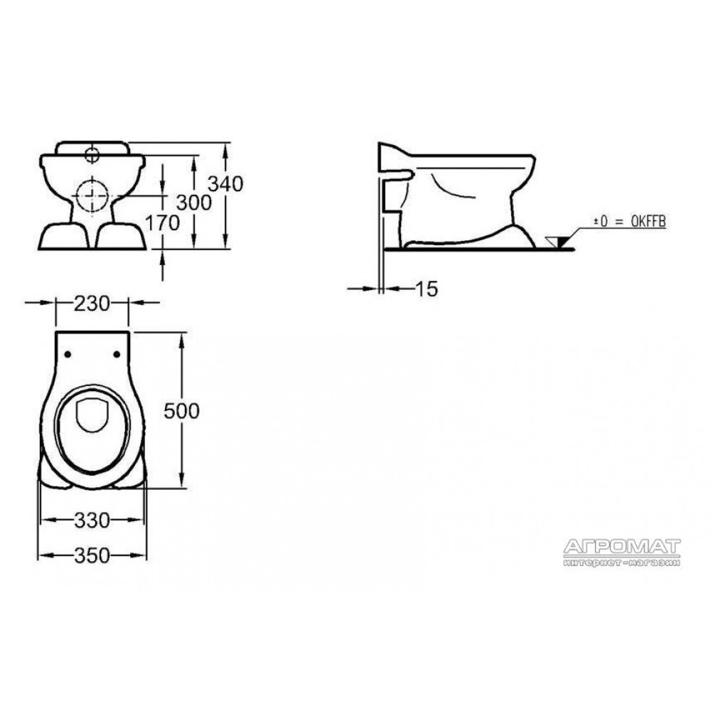 Унитаз Keramag Kind 212000 без крышки