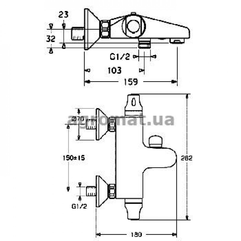 Смеситель Hansa 5816-2101 MICRA Термостат д/ванны
