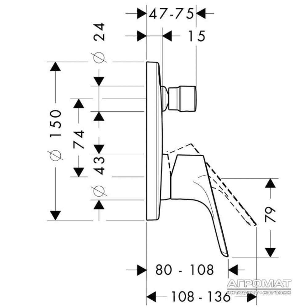 Наружная часть Hansgrohe Focus E2 31945000