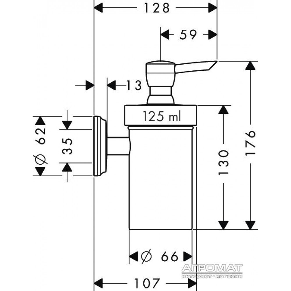 Дозатор жидкого мыла Hansgrohe Logis Classic 41614000