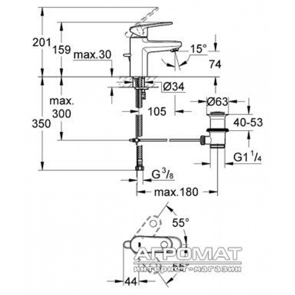 Смеситель для раковины Grohe Europlus 32612002