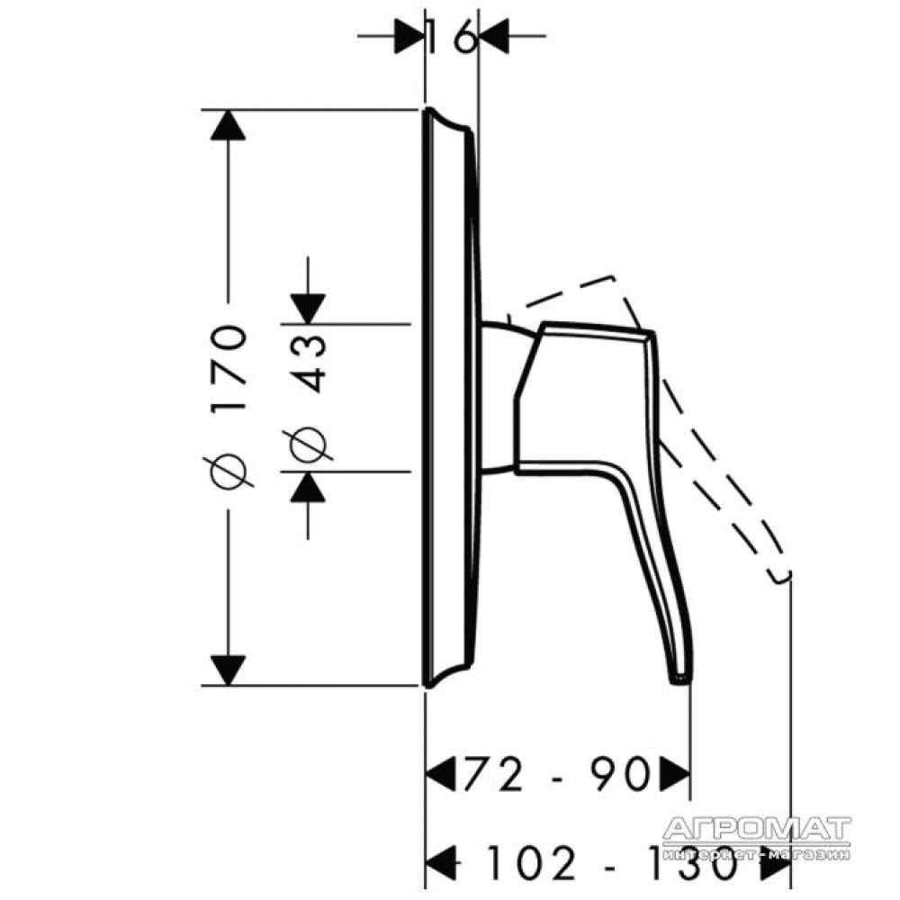 Наружная часть Hansgrohe Metris Classic 31676000