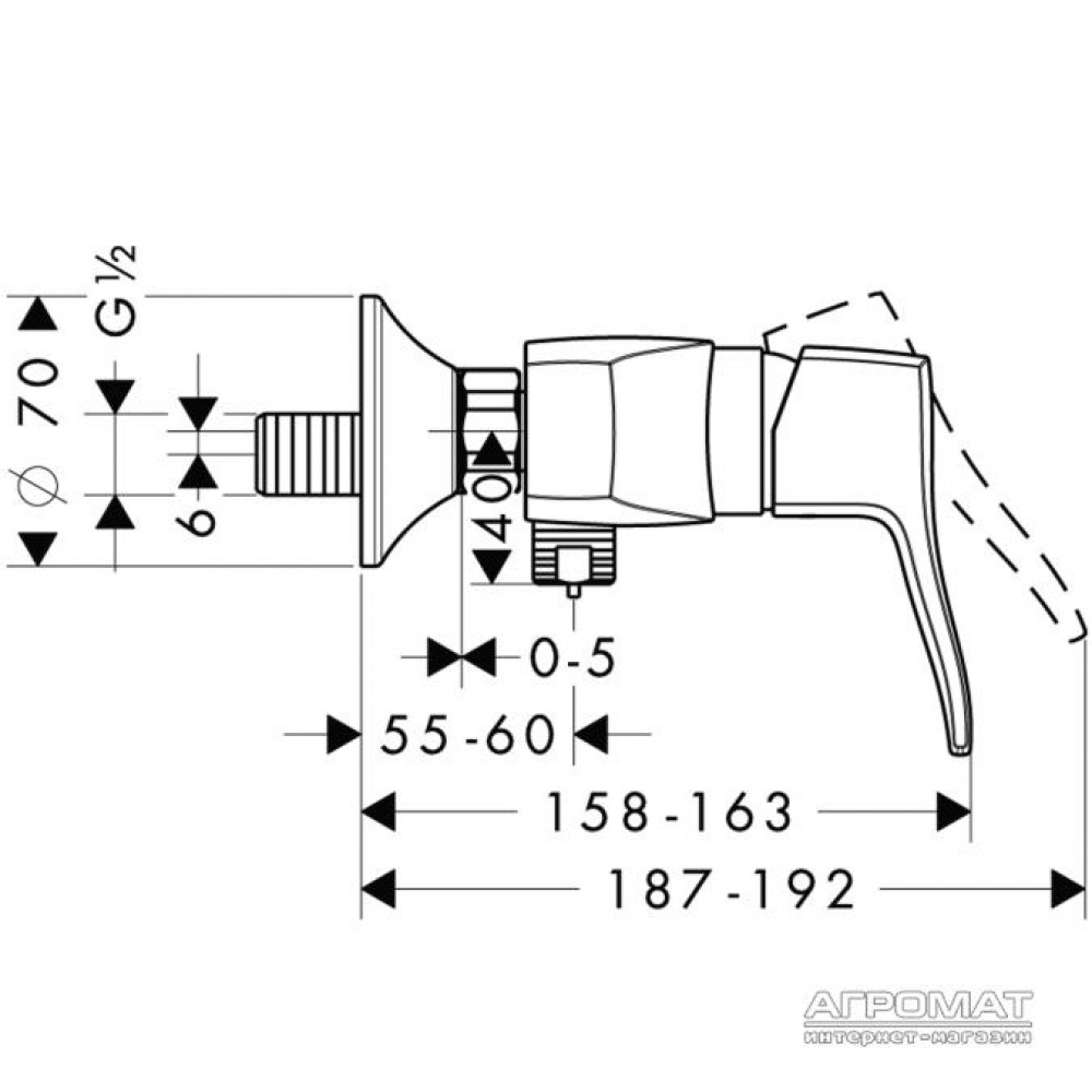 Смеситель для душа Hansgrohe Metris Classic 31672000