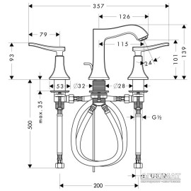 Смеситель для раковины Hansgrohe Metris Classic 31073000