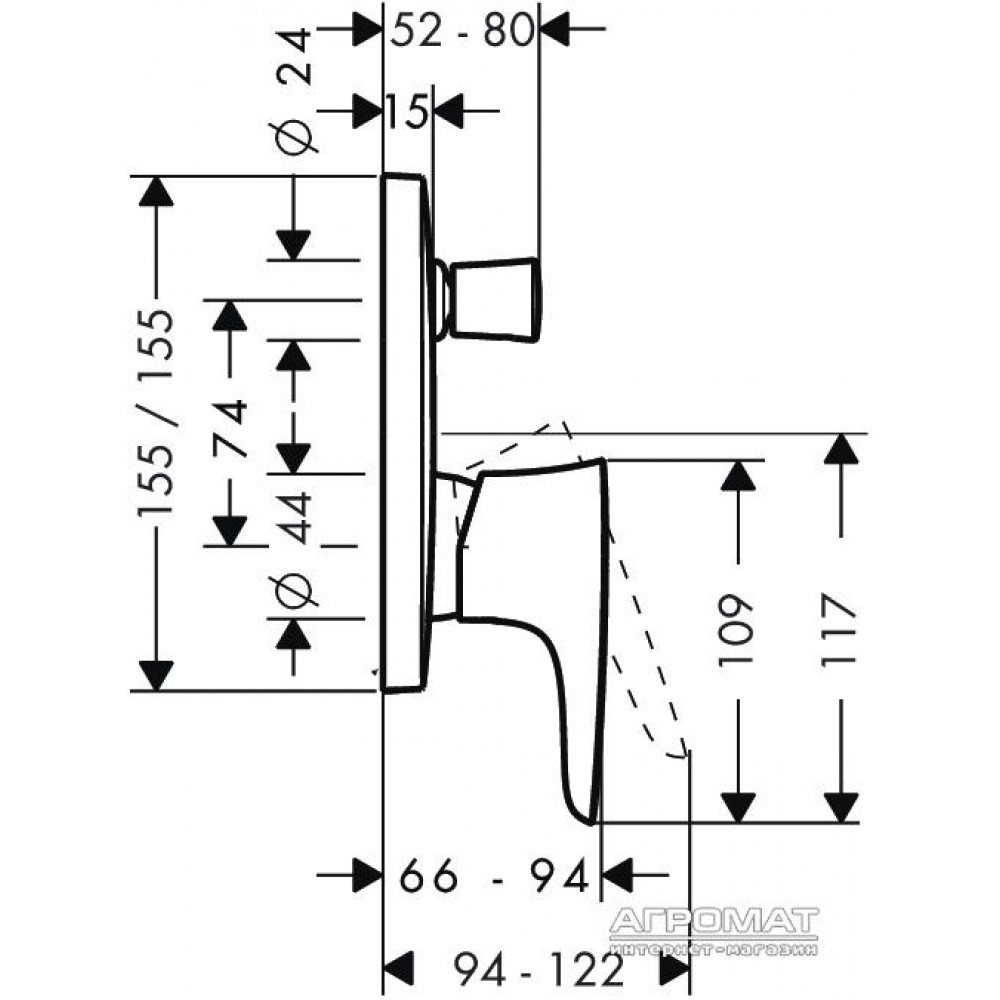 Наружная часть Hansgrohe PuraVida 15445400