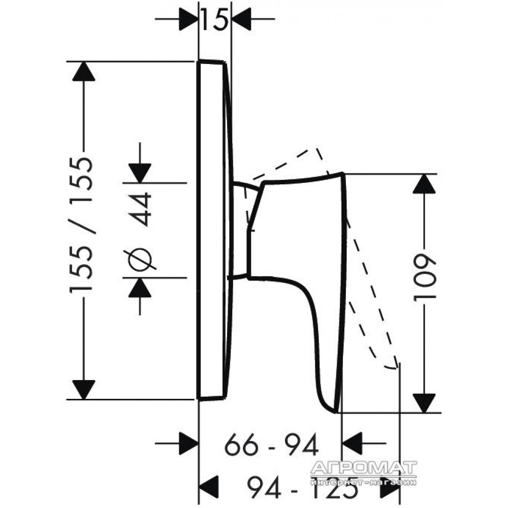 Наружная часть Hansgrohe PuraVida 15665400