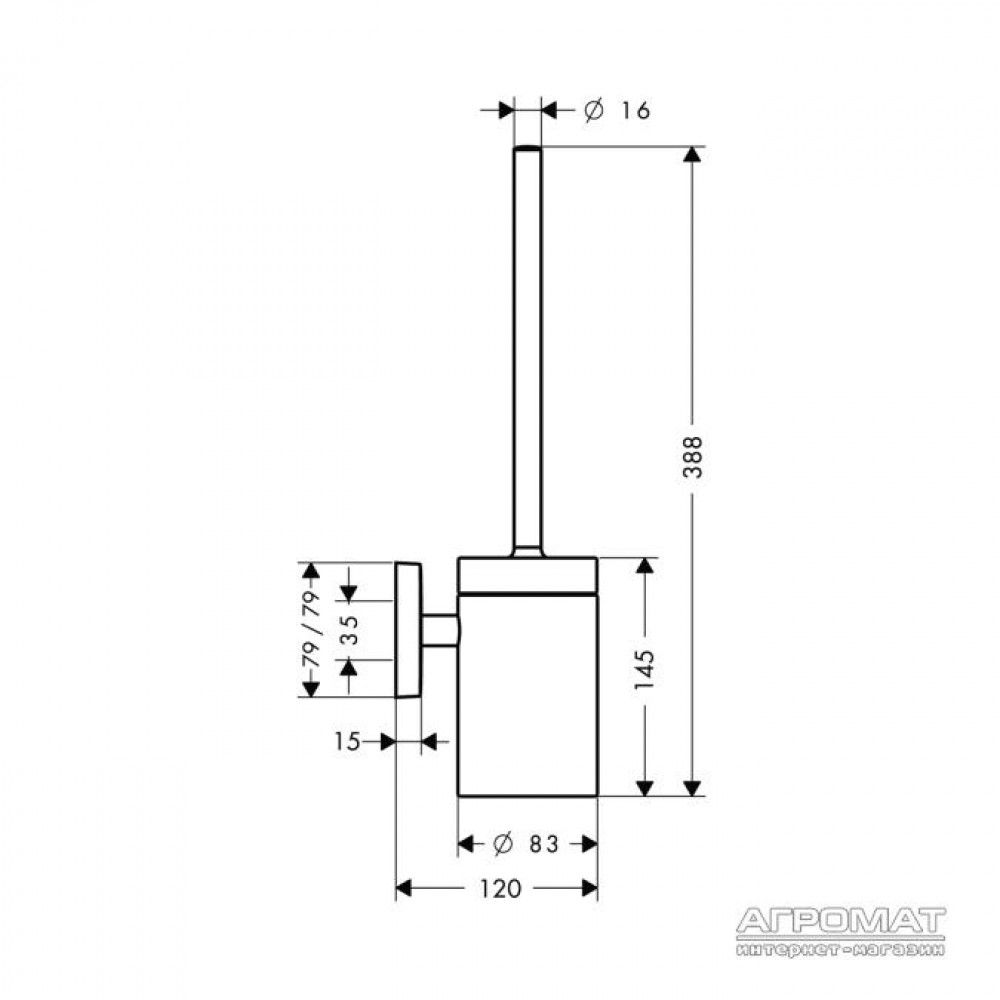 Щетка для унитаза Hansgrohe PuraVida 41505000