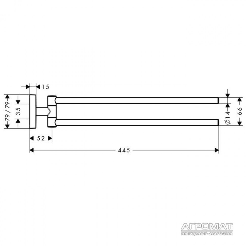 Держатель полотенец / Кольцо Hansgrohe PuraVida 41512000