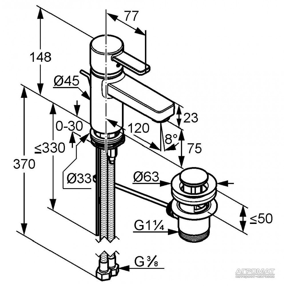 Смеситель для раковины Kludi Zenta 382600575