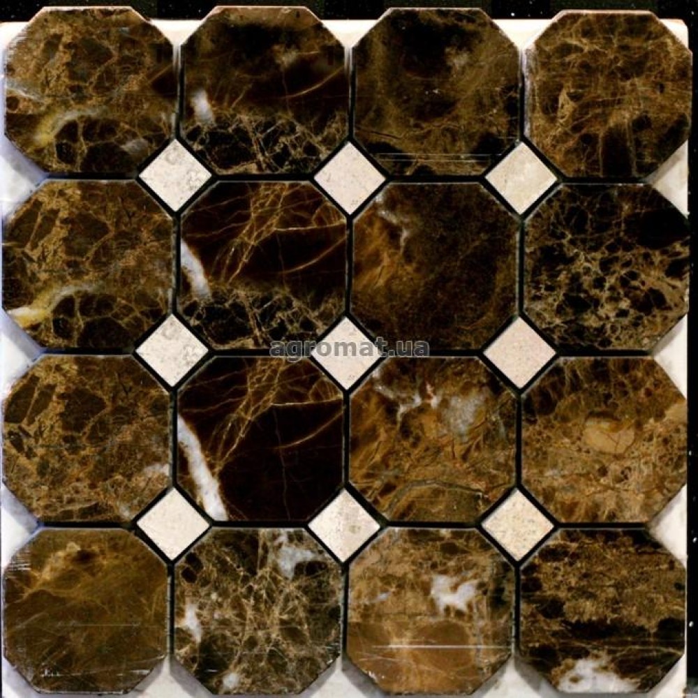 Мозаика Mozaico de Lux Stone BW04 POL (EMPERADOR+LIMESTONE BG)