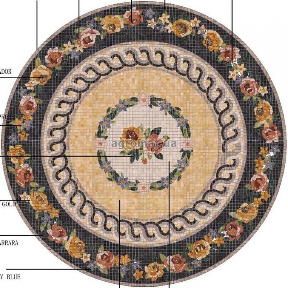 Мозаика Mozaico de Lux Stone DAHUA (ART PANNO 17.3) 17.3 (DIAM-1M) панно