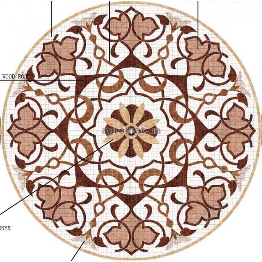 Мозаика Mozaico de Lux Stone DAHUA (ART PANNO 25.6) 25.6 (DIAM-1M) панно