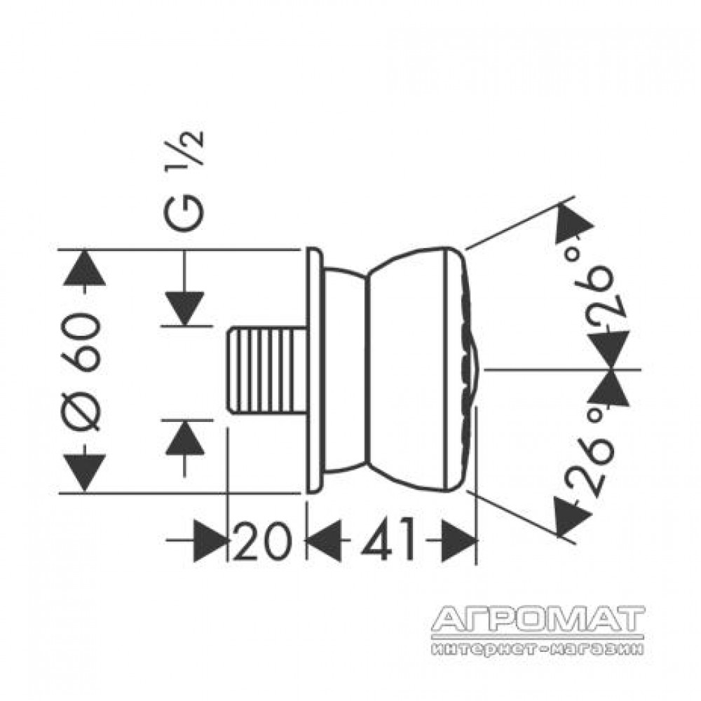 Душевая система Hansgrohe Bodyvette 28467000 Форсунка боковая