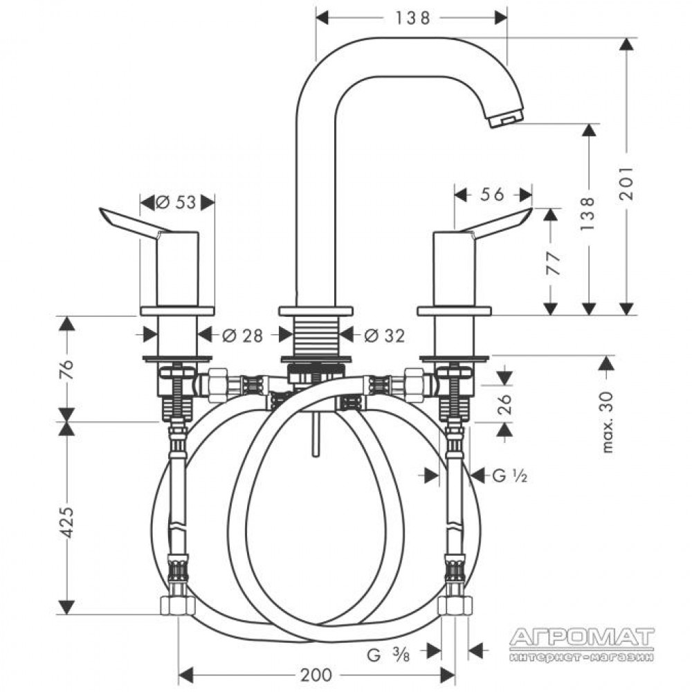 Смеситель для раковины Hansgrohe Focus S 31727000