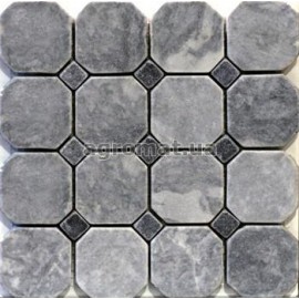Мозаика Mozaico de Lux Stone BW04 POL (MUGWORT GREEN+GREY BLACK)