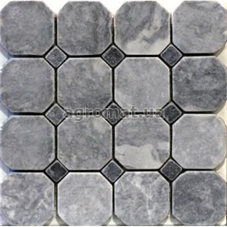 Мозаика Mozaico de Lux Stone BW04 POL (MUGWORT GREEN+GREY BLACK)