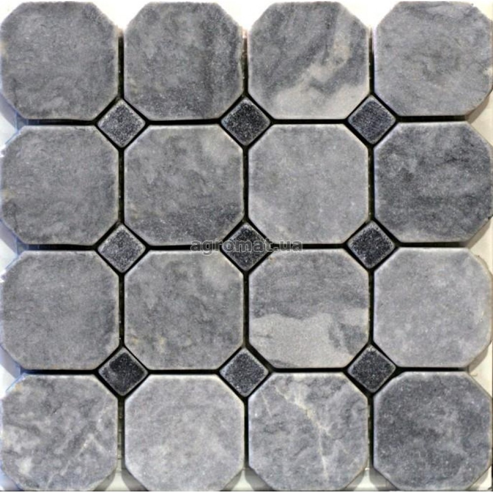 Мозаика Mozaico de Lux Stone BW04 POL (MUGWORT GREEN+GREY BLACK)