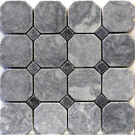 Мозаика Mozaico de Lux Stone BW04 POL (MUGWORT GREEN+GREY BLACK)