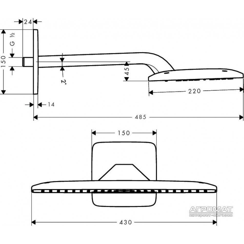 Верхний душ Hansgrohe Raindance 27372000