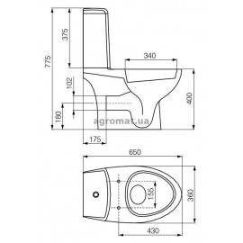 Cersanit ARENA 011 3/6л Компакт 36 + кришка дюропл.