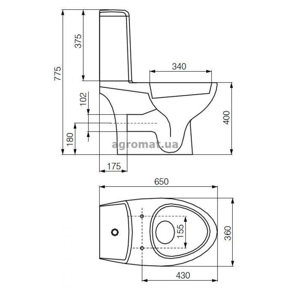 Cersanit ARENA 010 3/6л Компакт 38 + кришка поліпр.