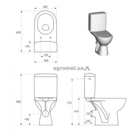 Cersanit CAPRI 010 3/6л Компакт 153 + кришка поліпр.