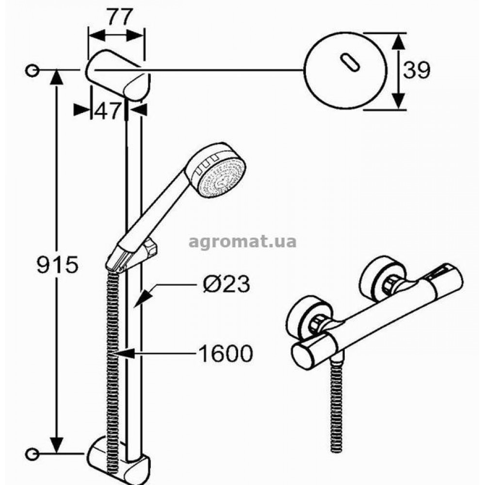 Душевые наборы и панели Kludi 605770500 Zenta Shower Duo Душевой набор с термостатом