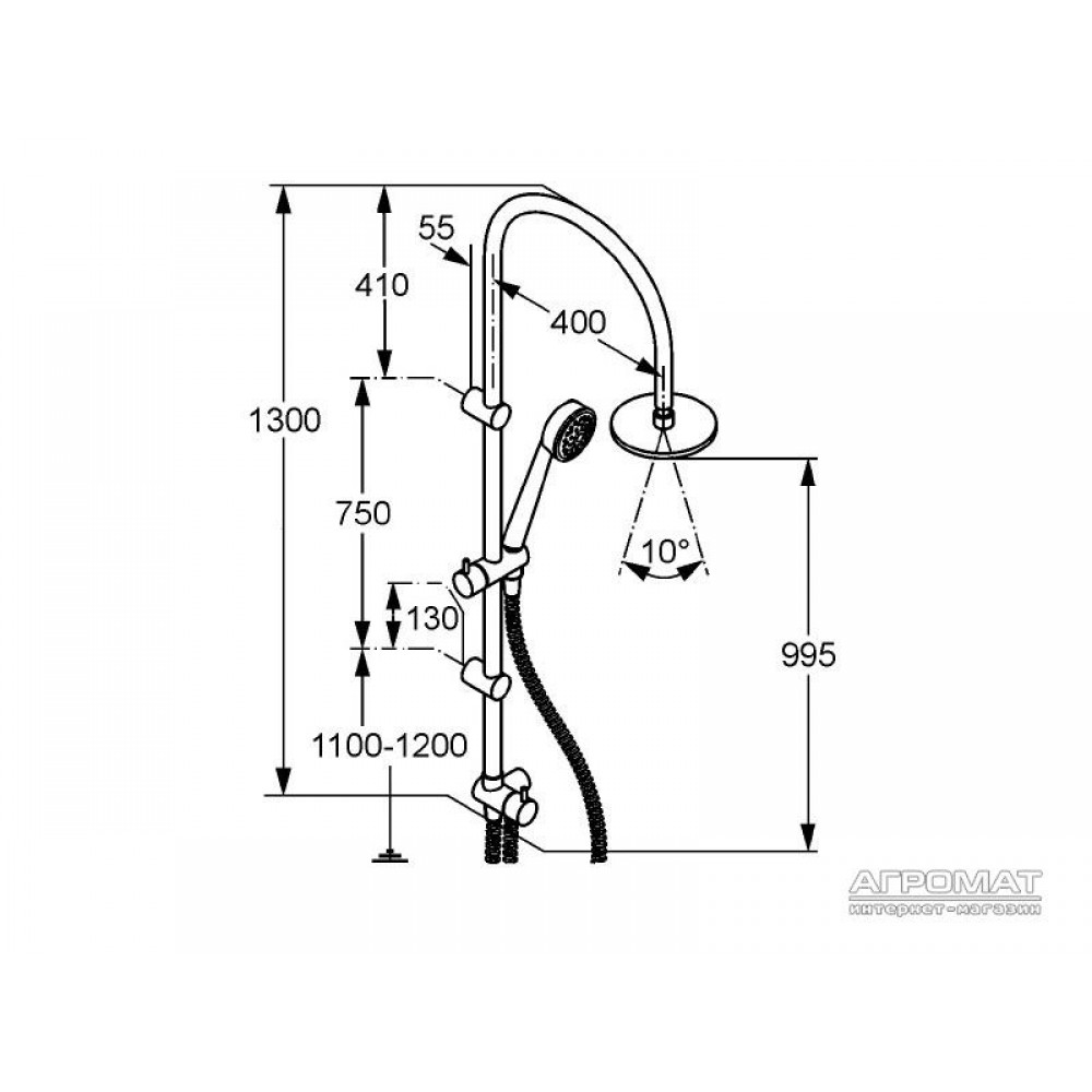 Душевая система Kludi Zenta Dual 616770500