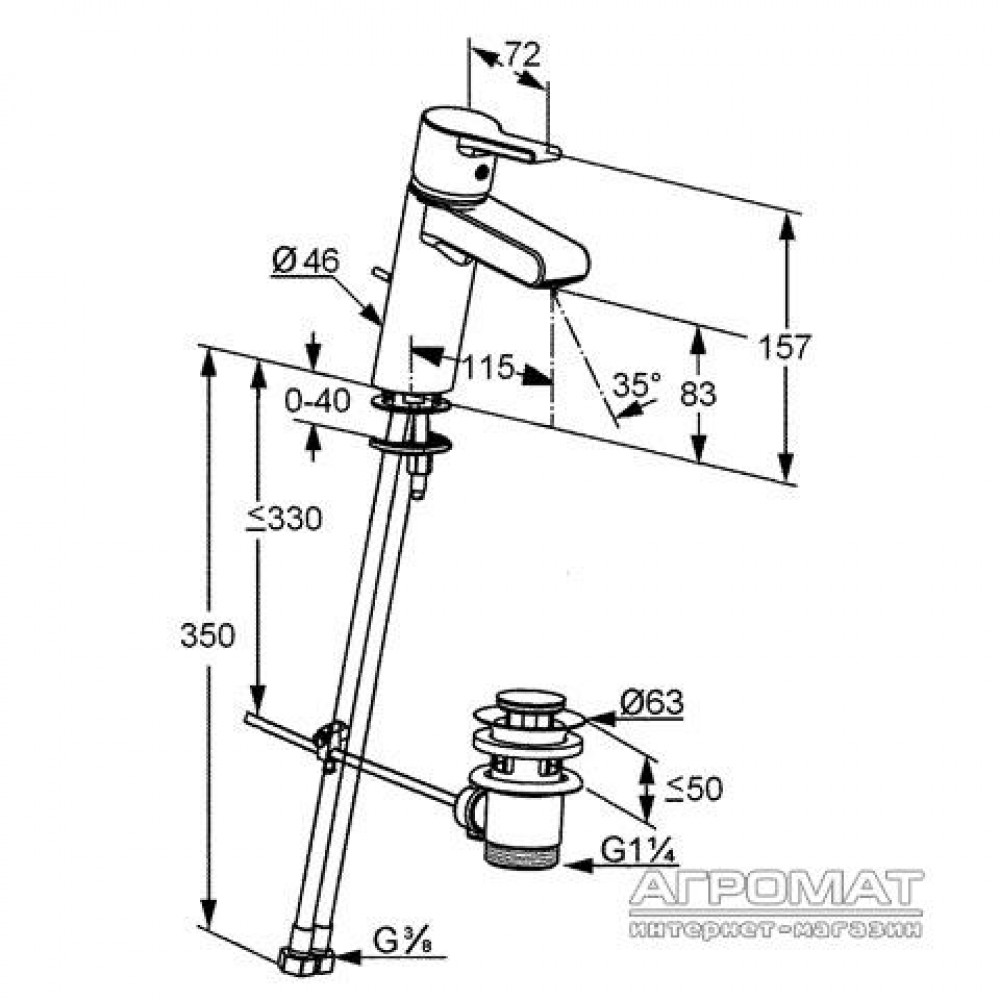 Смеситель для раковины Kludi O-Cean 383400575