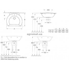 Раковины и ножки Villeroy&Boch 72680096 Tiora Полу-пьедестал