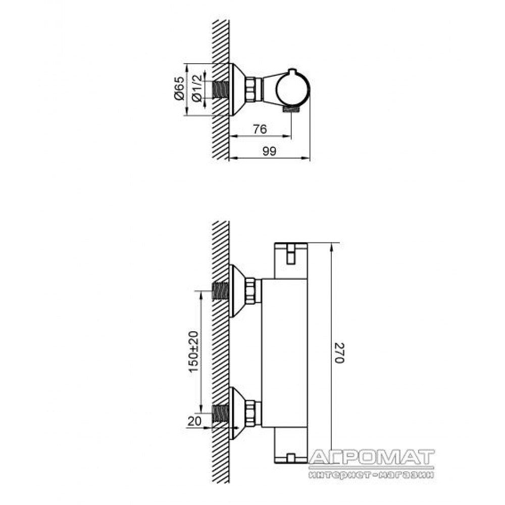 Смеситель для душа Devit Hotel Line 67002TJW4