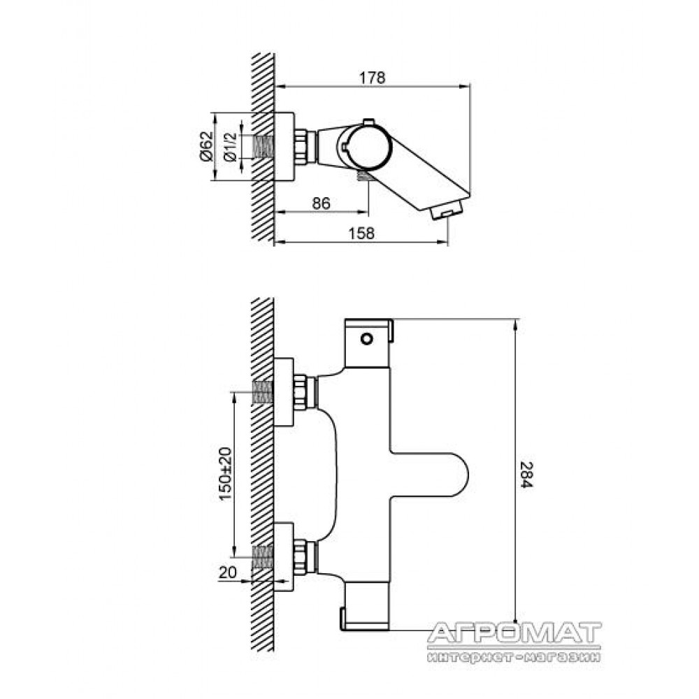 Смеситель для ванны Devit Smart Line 67028TJW3
